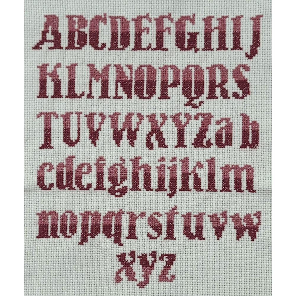 Completed Cross Stitch Alphabet Sampler Upper and Lower Case